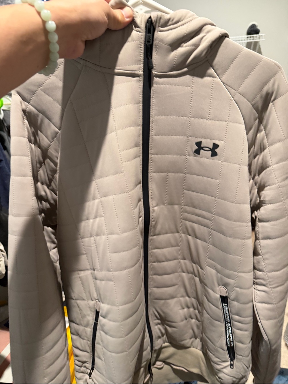 Under Armour Men's Hooded Quilted Puffer Jacket - Taupe Gray